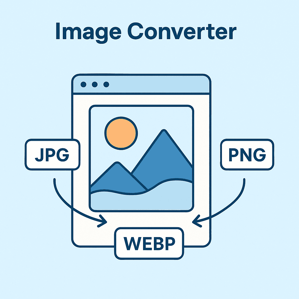 Image Format Converter Tool - Convert PNG to WebP, JPG to PNG, and WebP to JPG format conversion demonstration