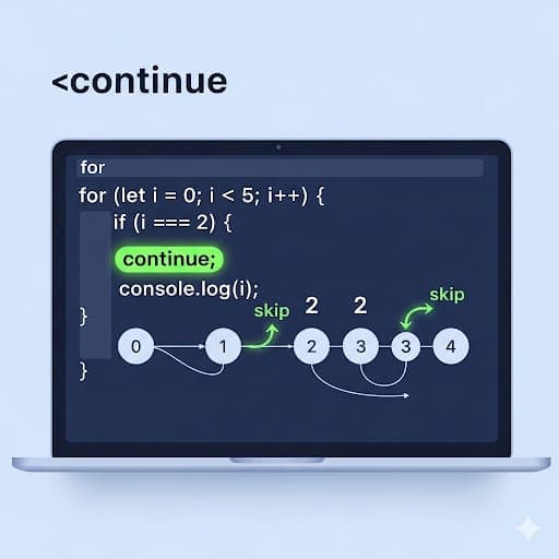 JavaScript's 'continue' Statement: A Friendly Guide to Skipping Steps